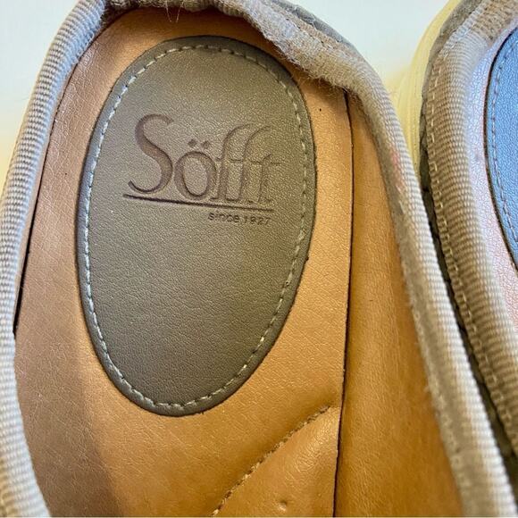 Sofft womens slip on loafers gray textured snake skin faux suede business casual - Picture 6 of 8